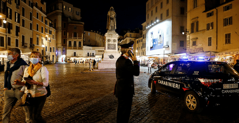 Lazio, da domani coprifuoco